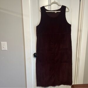 L.L. Bean Sleeveless Dark Brown Midi Dress